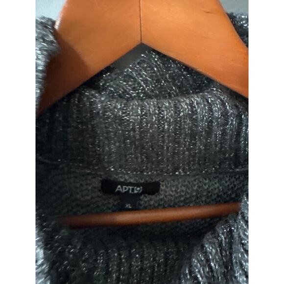APT.9 Women’s Cowl Neck Sweater XL Gray Metallic Knit Long Sleeve NWT - Picture 2 of 7